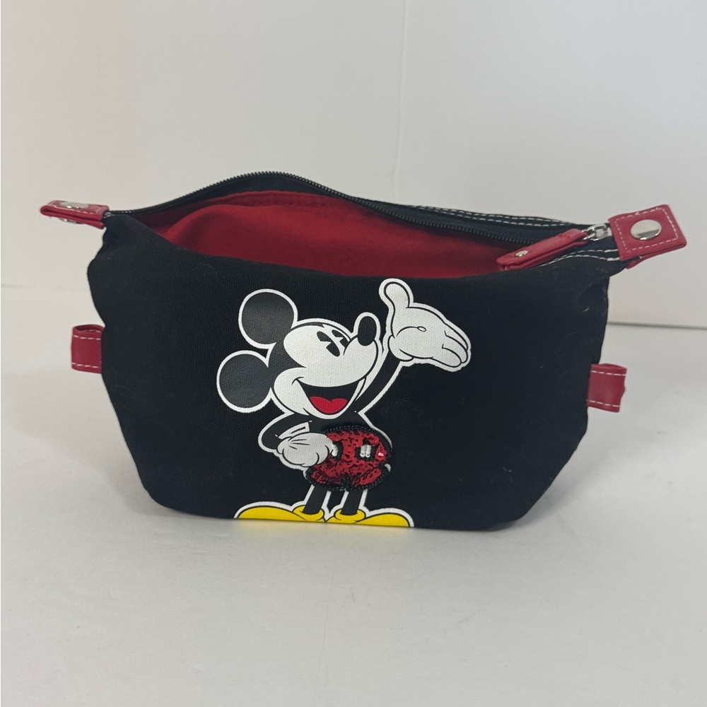 Disney Mickey Mouse Black and Red Zippered Makeup Pouch